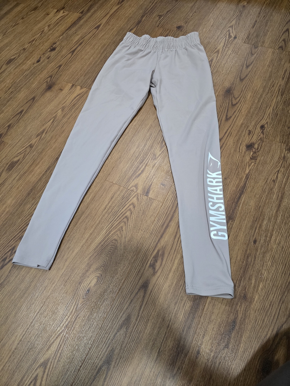 Gymshark Light Taupe Leggings with Reflective Logo